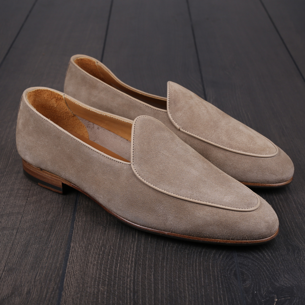 Yanko classic Belgian loafer smoke reverse kudu suede UK12 / EU46 - Seconds