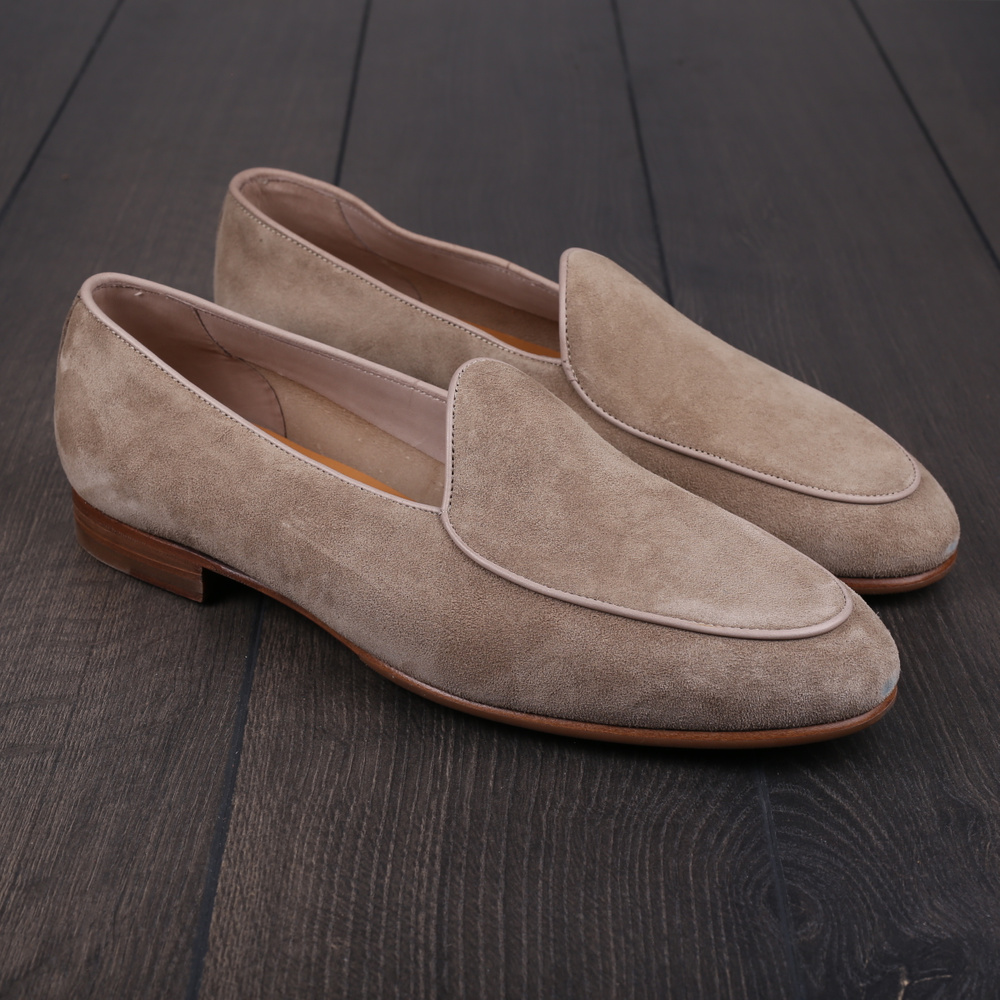 Yanko classic Belgian loafer smoke reverse kudu suede UK12 / EU46 - Seconds