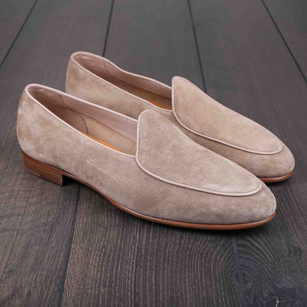 Yanko classic Belgian loafer smoke reverse kudu suede UK12 / EU46 - Seconds