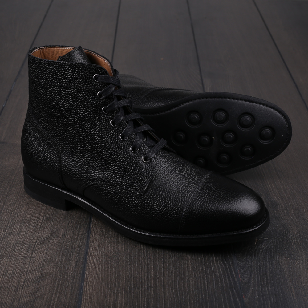 Yanko Cap toe service boot black grain UK10,5 / EU44,5 - Seconds