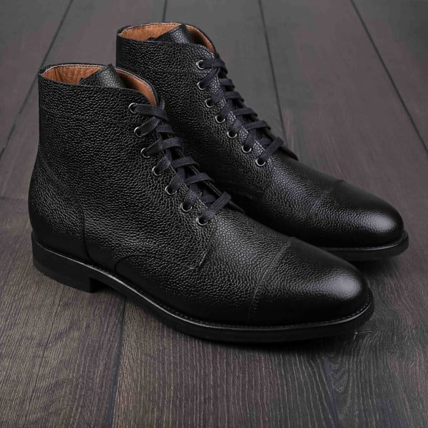 Yanko Cap toe service boot black grain UK10,5 / EU44,5 - Seconds