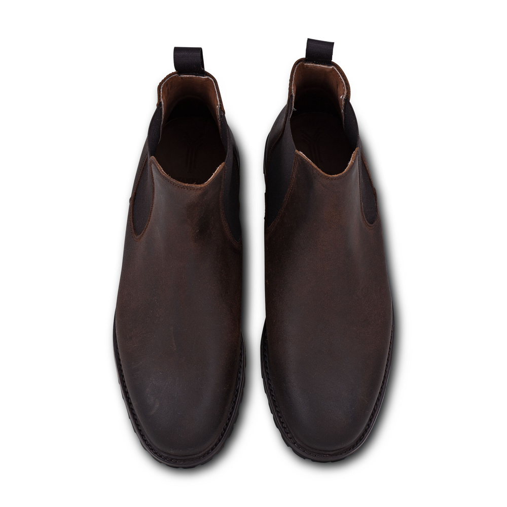 Yanko Chelsea boot, mørkebrun waxy commander