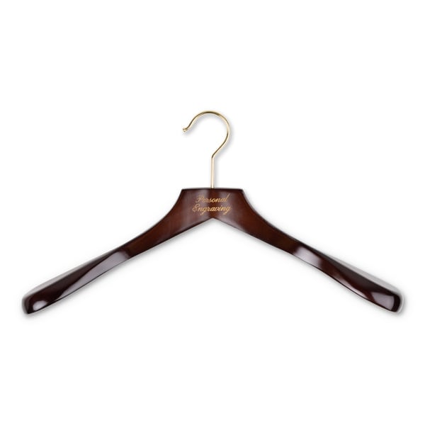 Vaateripustin tumma puu ilman housutankoa kaiverrus