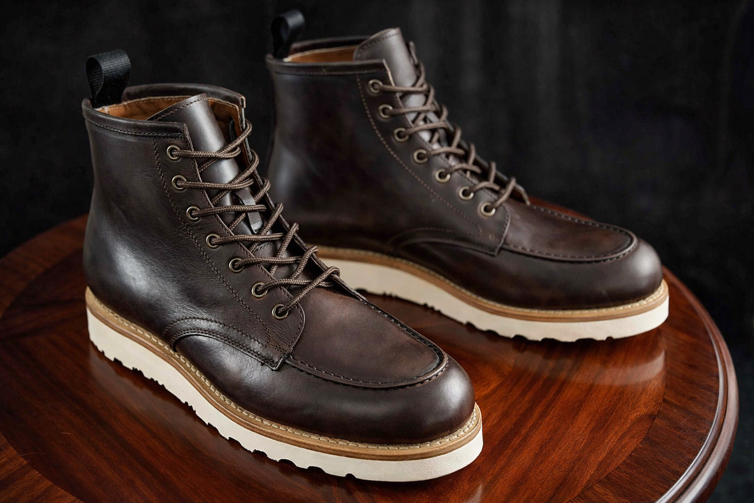 Yanko moc toe boot mørkebrun chromex