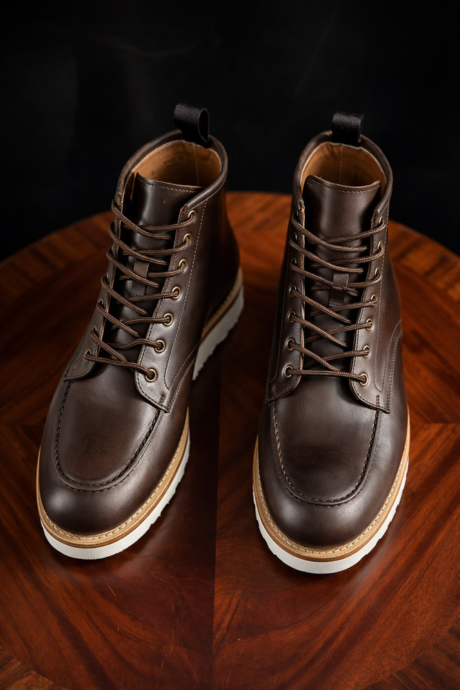 Yanko moc toe boot mørkebrun chromex