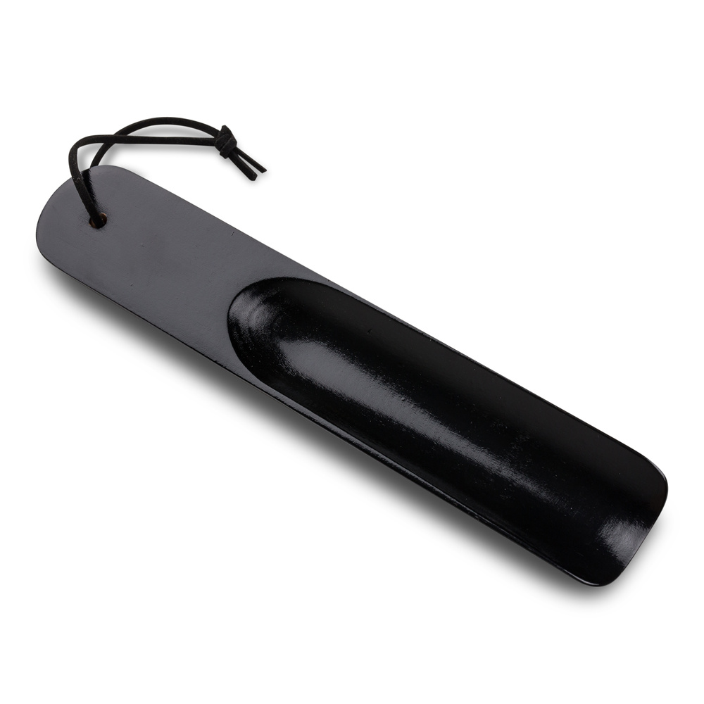 Schuhlöffel schwarz lackiertes Holz 20 cm