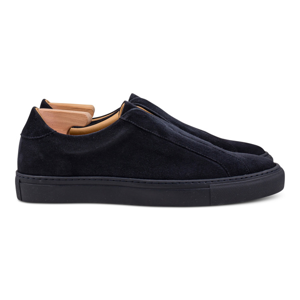 Skolyx Premium laceless sneaker mörkblå mocka med mörkblå sula