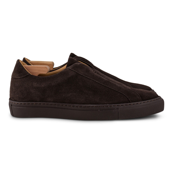 Skolyx Premium laceless sneaker mörkbrun mocka med mörk sula