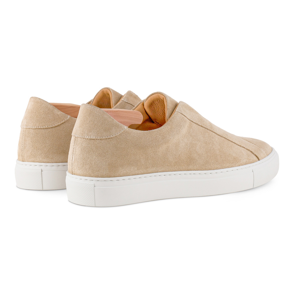 Skolyx Premium sneaker sans lacets en suède sable