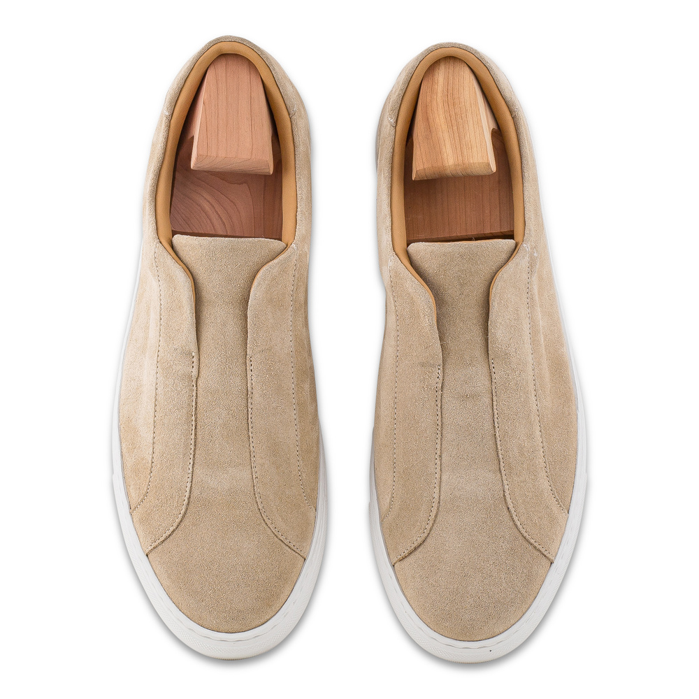 Skolyx Premium sneaker sans lacets en suède sable