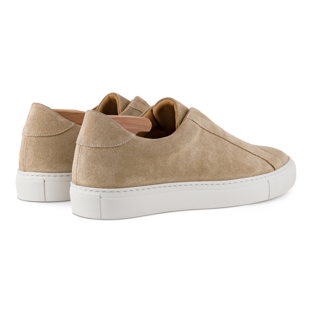 Skolyx Premium laceless Sneaker sandfarbenem Veloursleder