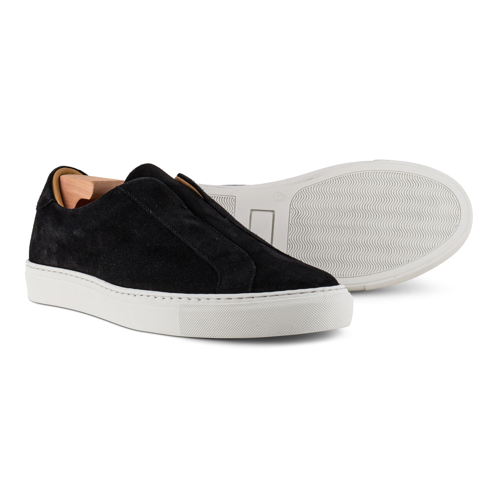 Skolyx Premium Sneaker laceless schwarzem Veloursleder