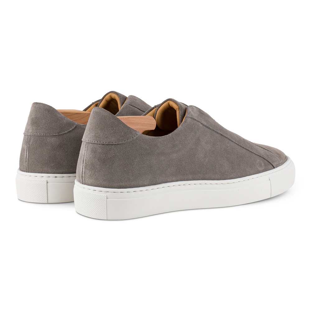 Skolyx Premium laceless Sneaker hellgrauem Veloursleder