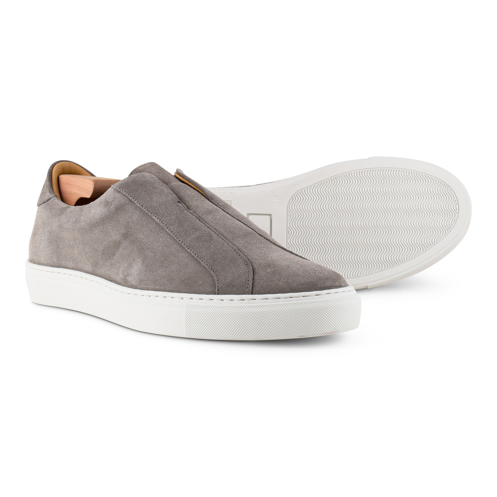 Skolyx Premium laceless Sneaker hellgrauem Veloursleder