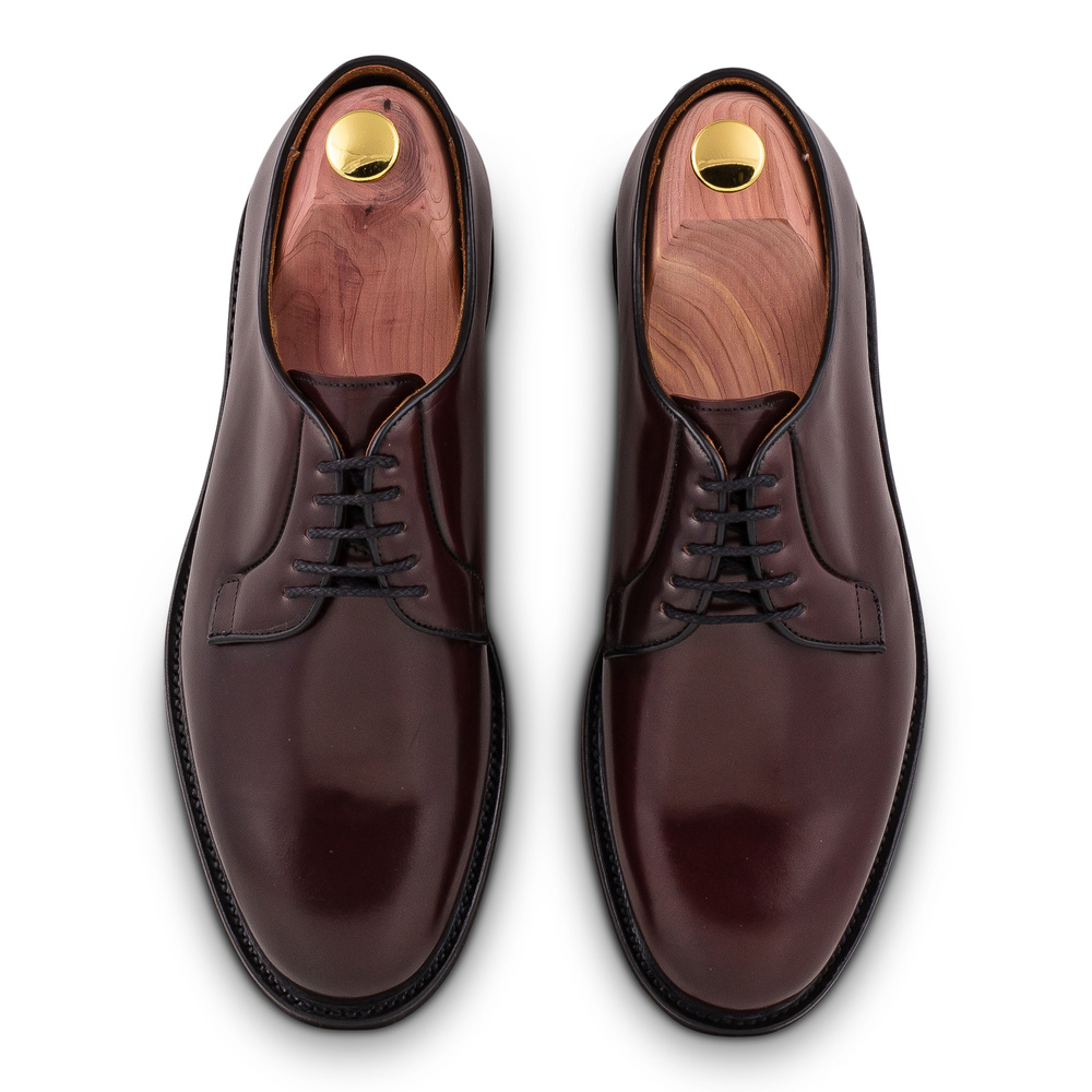 Yanko plain toe derby bordeaux Shell cordovan