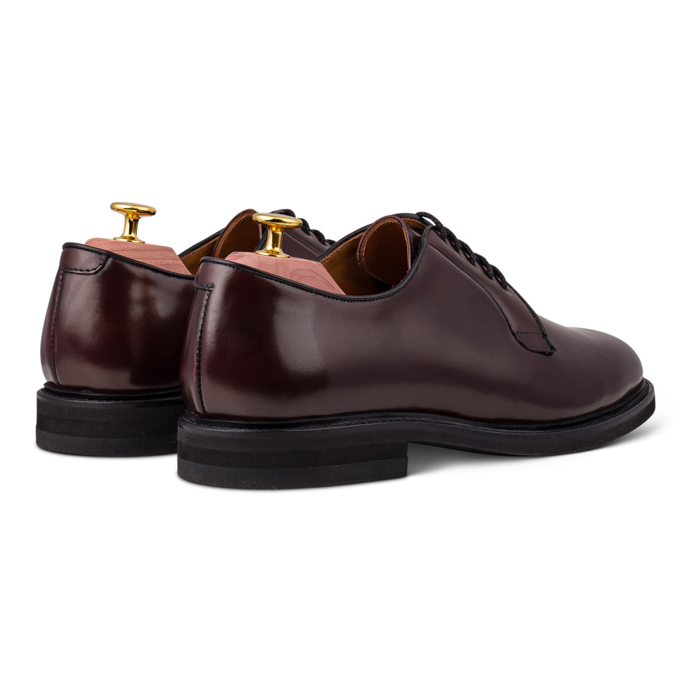 Yanko plain toe derby bordeaux Shell cordovan