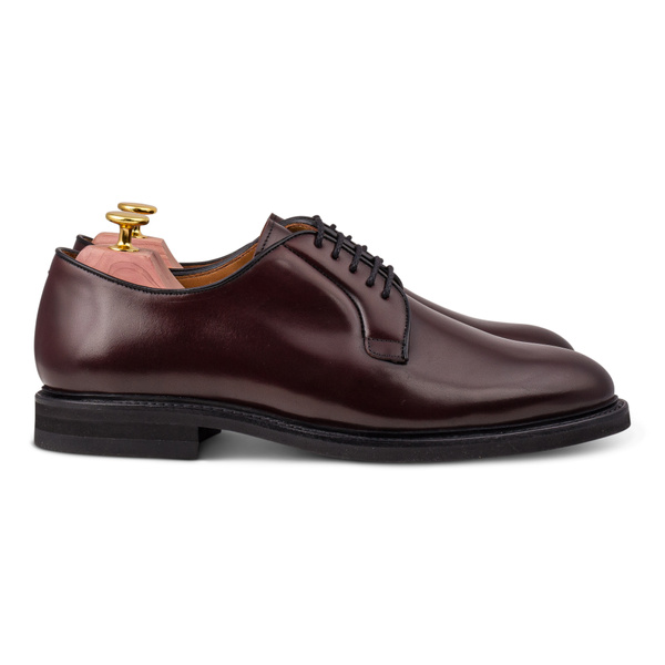Yanko plain toe derby burgundy Shell cordovan
