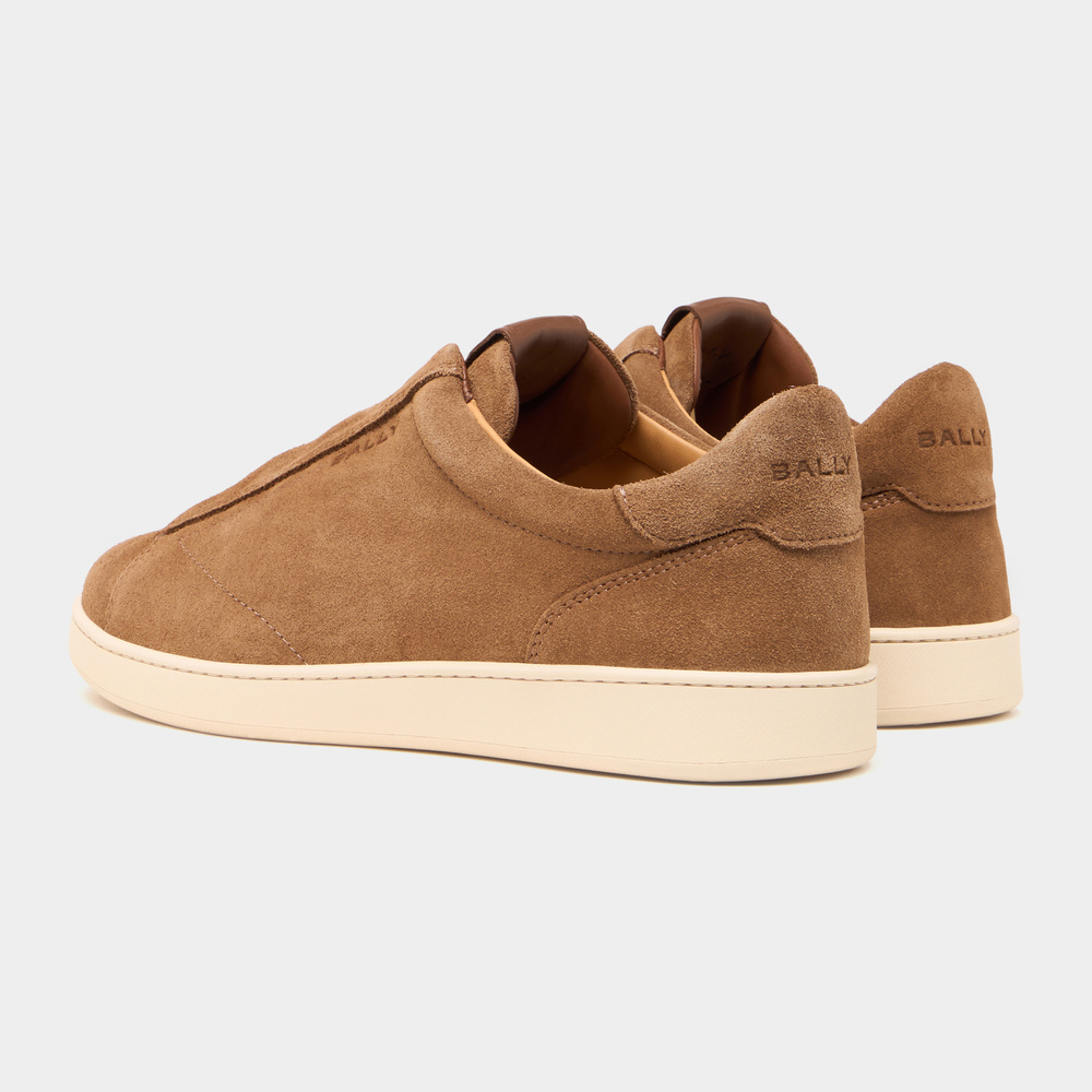 Bally Romy laceless sneaker light brown suede