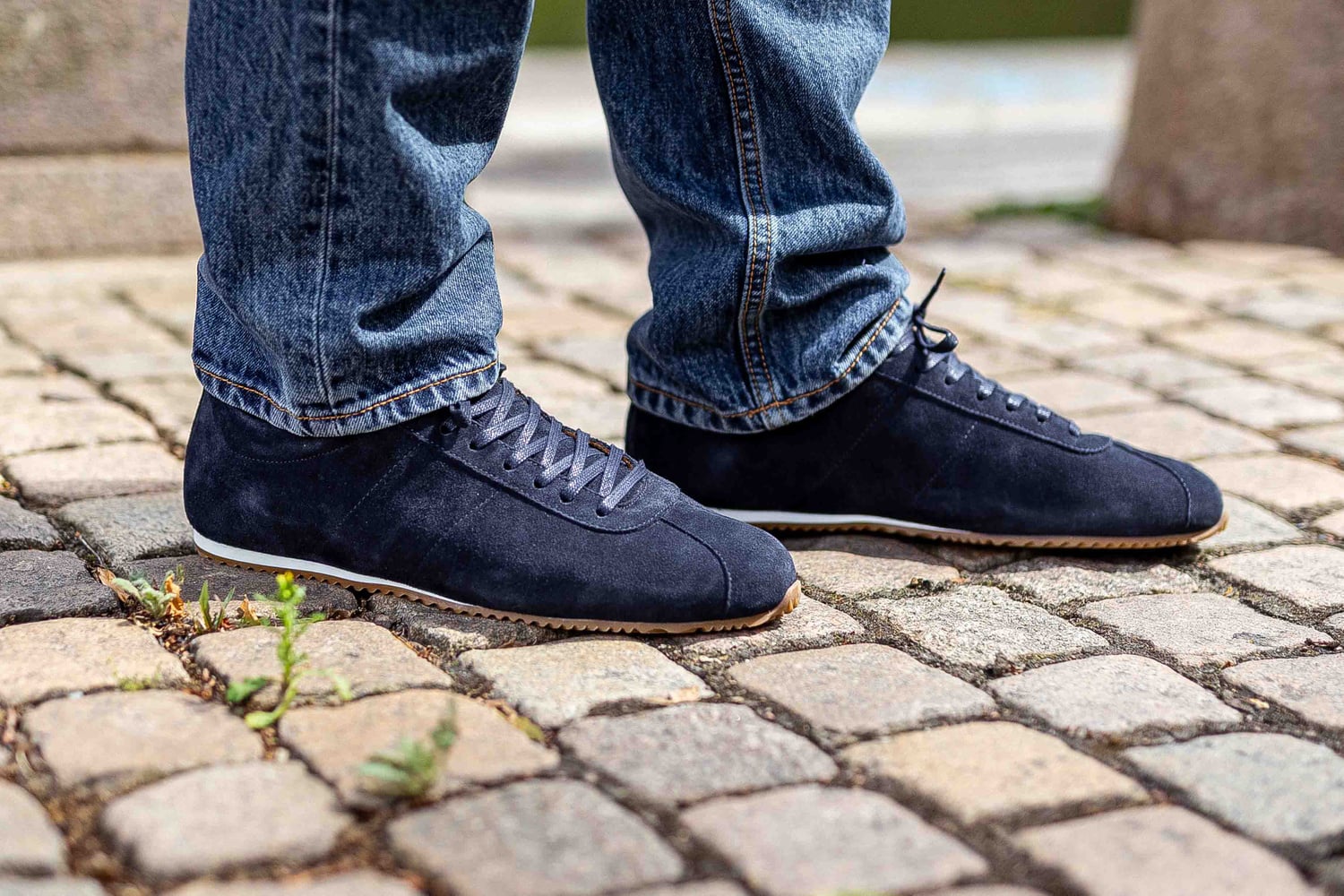 Skolyx Premium low trainers mörkblå mocka