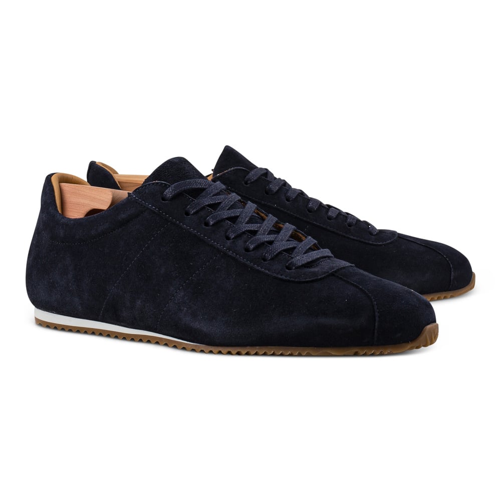 Skolyx Premium low trainers  veau velours bleu foncé