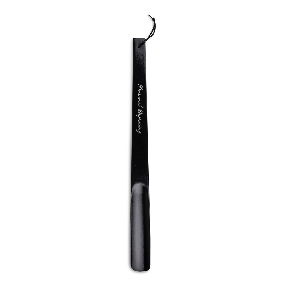 Shoehorn black wood 50 cm with engraving