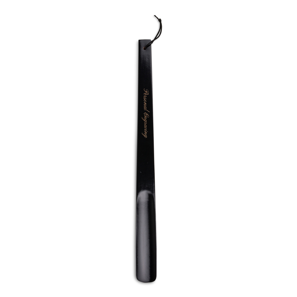 Skohorn sort træ 50 cm med gravering