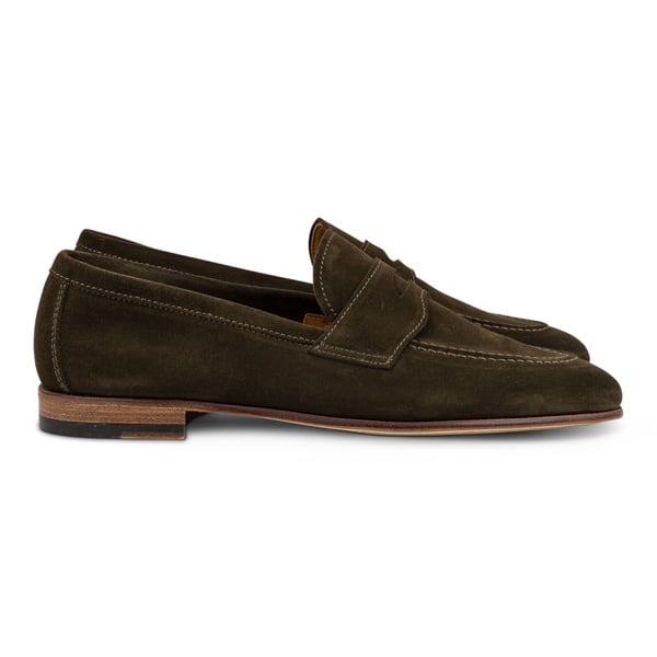 Yanko soft loafer ilman vuorta tummanvihreä mokkanahka
