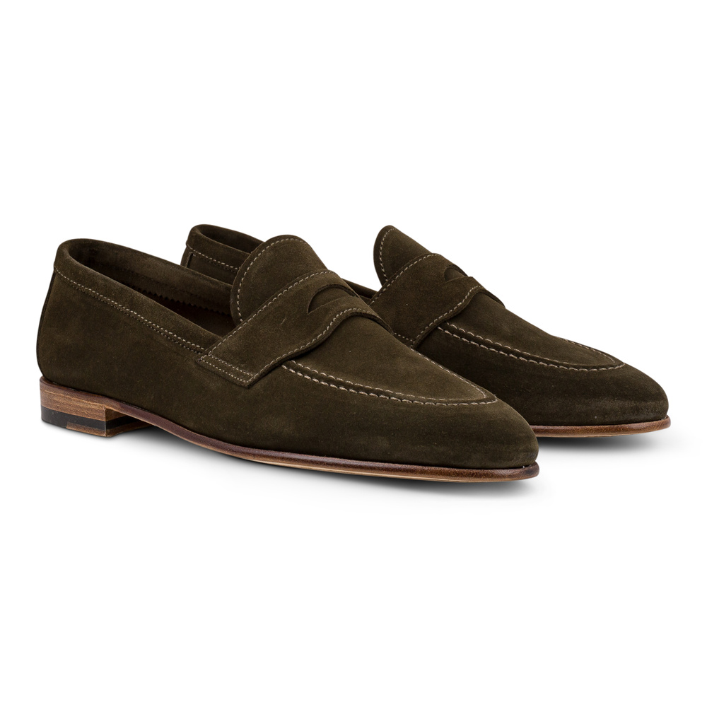 Yanko soft loafer ilman vuorta tummanvihreä mokkanahka