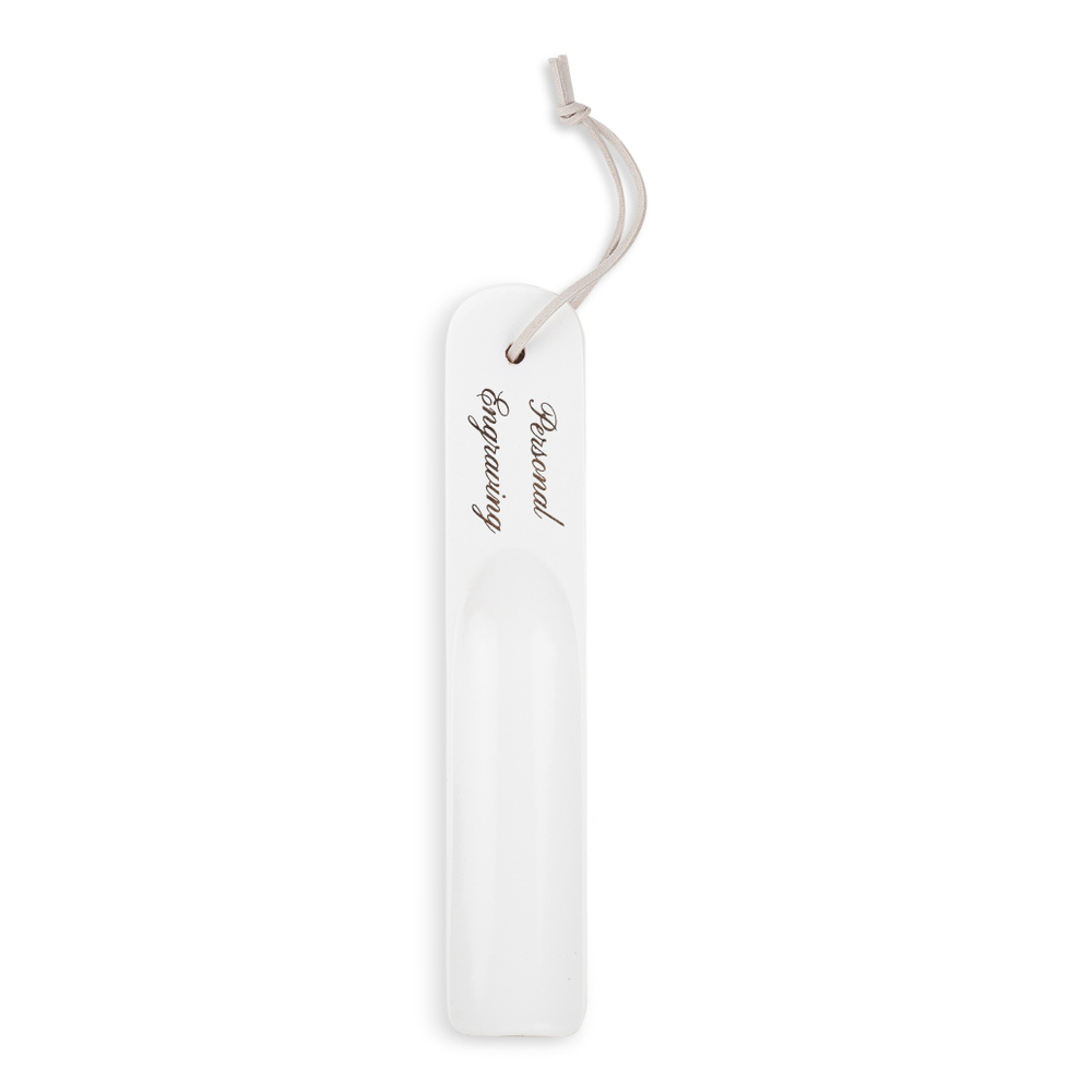 Skohorn hvidt træ 20 cm med gravering