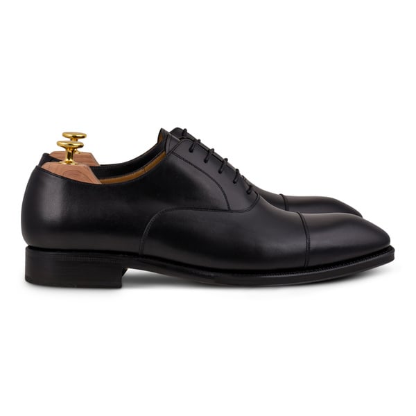 Skolyx svart plain cap toe oxford lærsåle