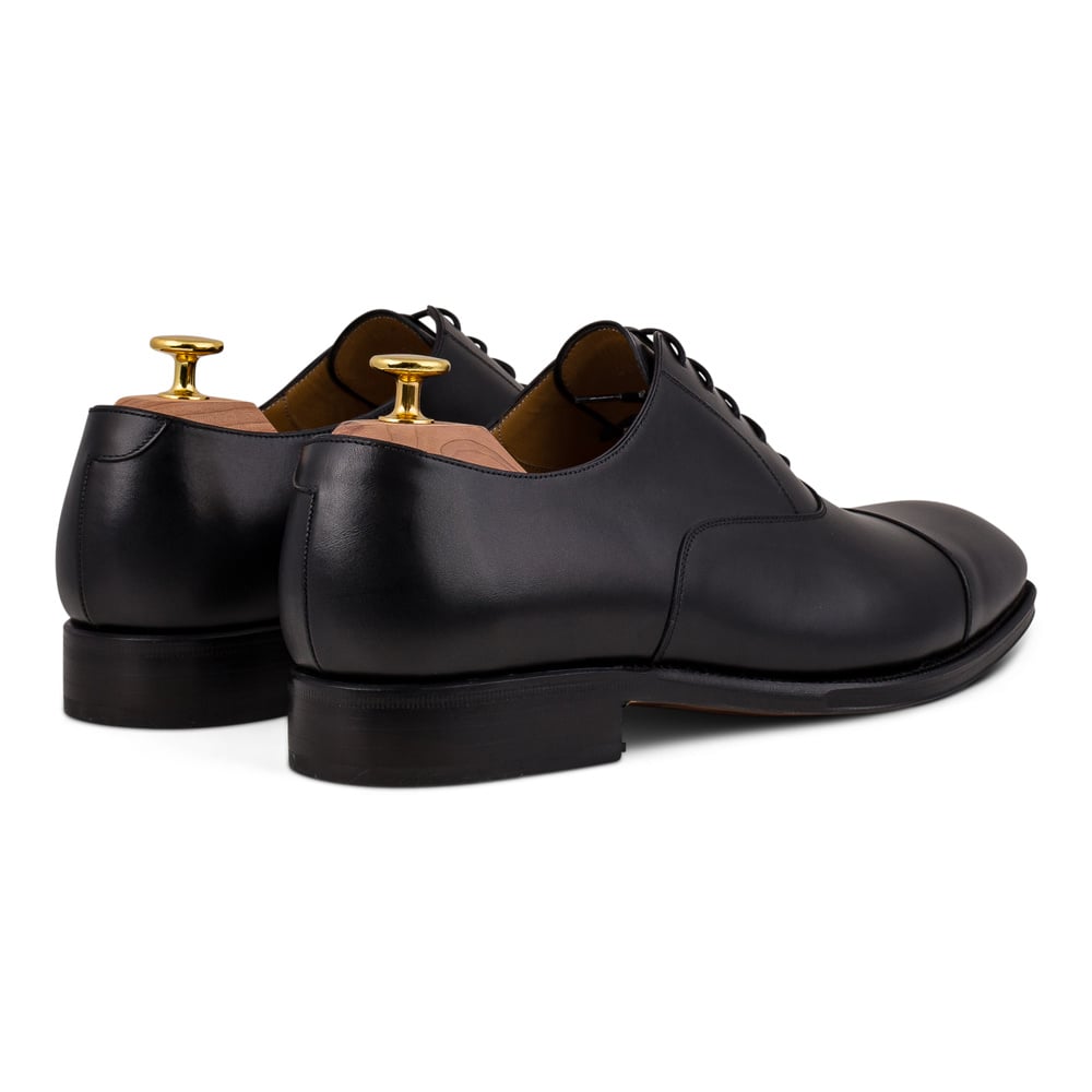 Skolyx svart plain cap toe oxford lädersula