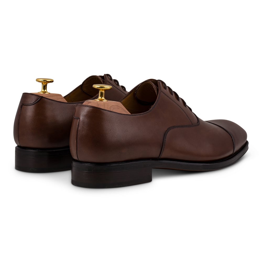 Skolyx mörkbrun plain cap toe oxford lädersula