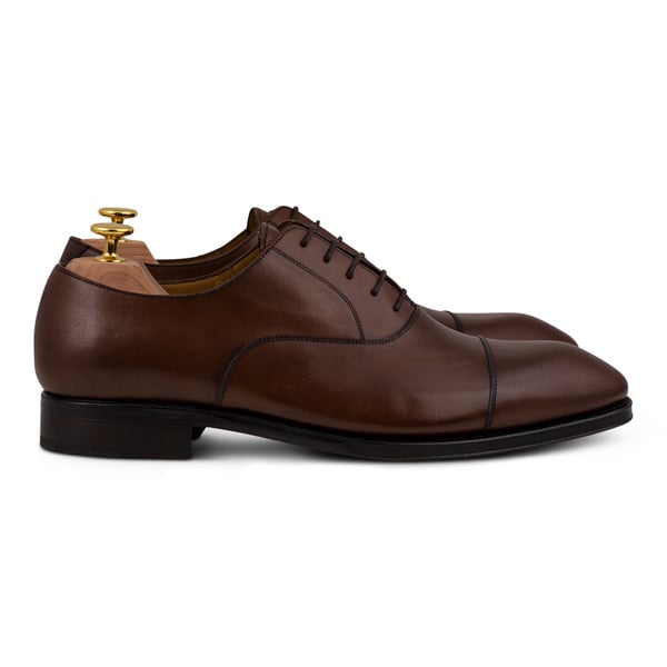 Skolyx mørkebrun plain cap toe oxford  lærsåle