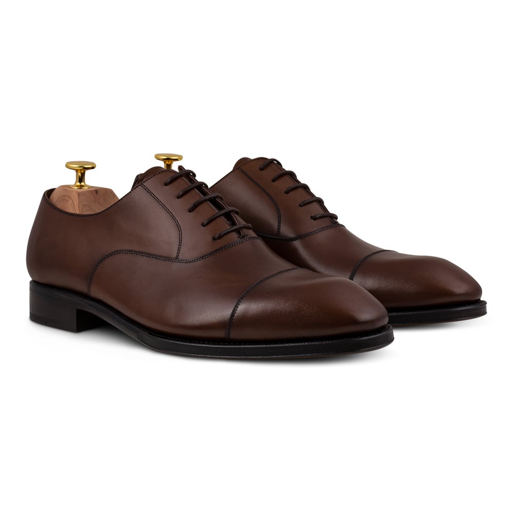 Skolyx mörkbrun plain cap toe oxford lädersula