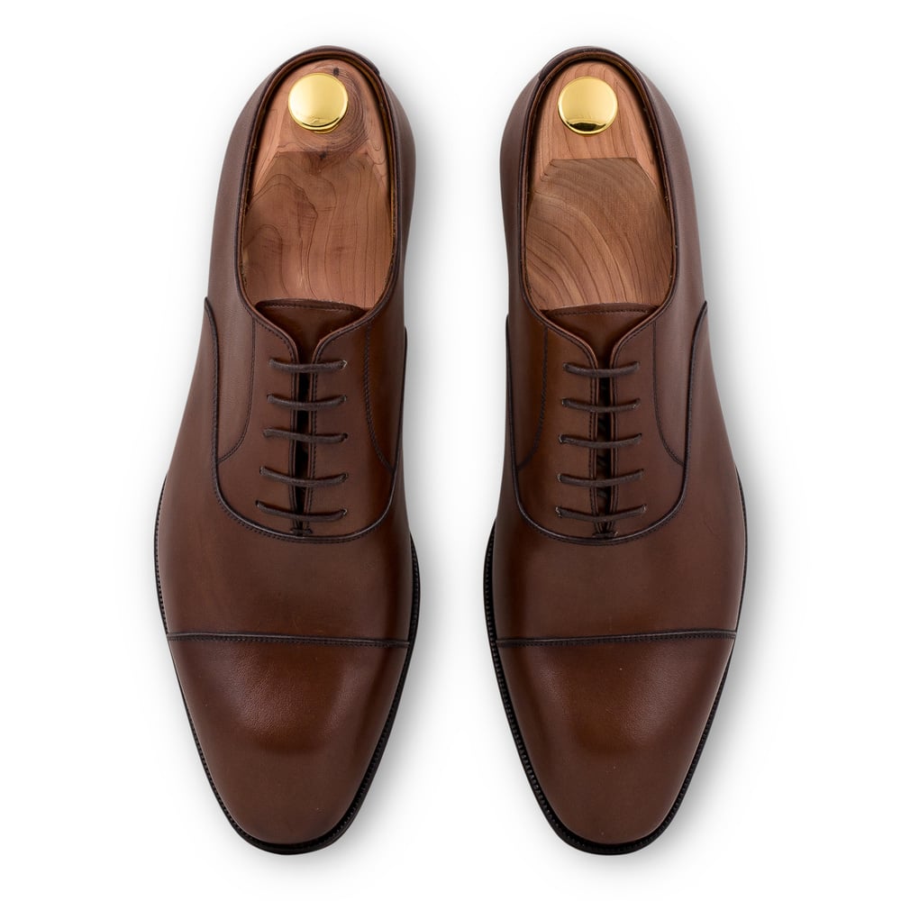 Skolyx mörkbrun plain cap toe oxford lädersula