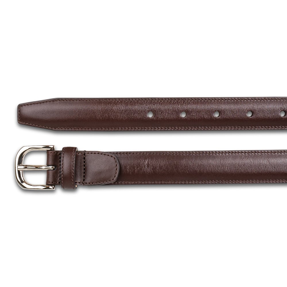 Belte mørkebrunt skinn, 2,5 cm bredt