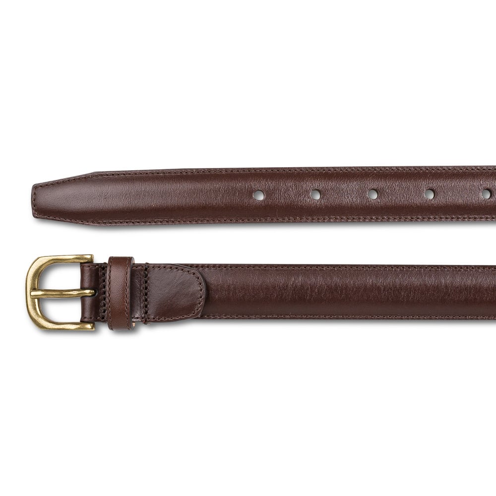 Belte mørkebrunt skinn, 2,5 cm bredt