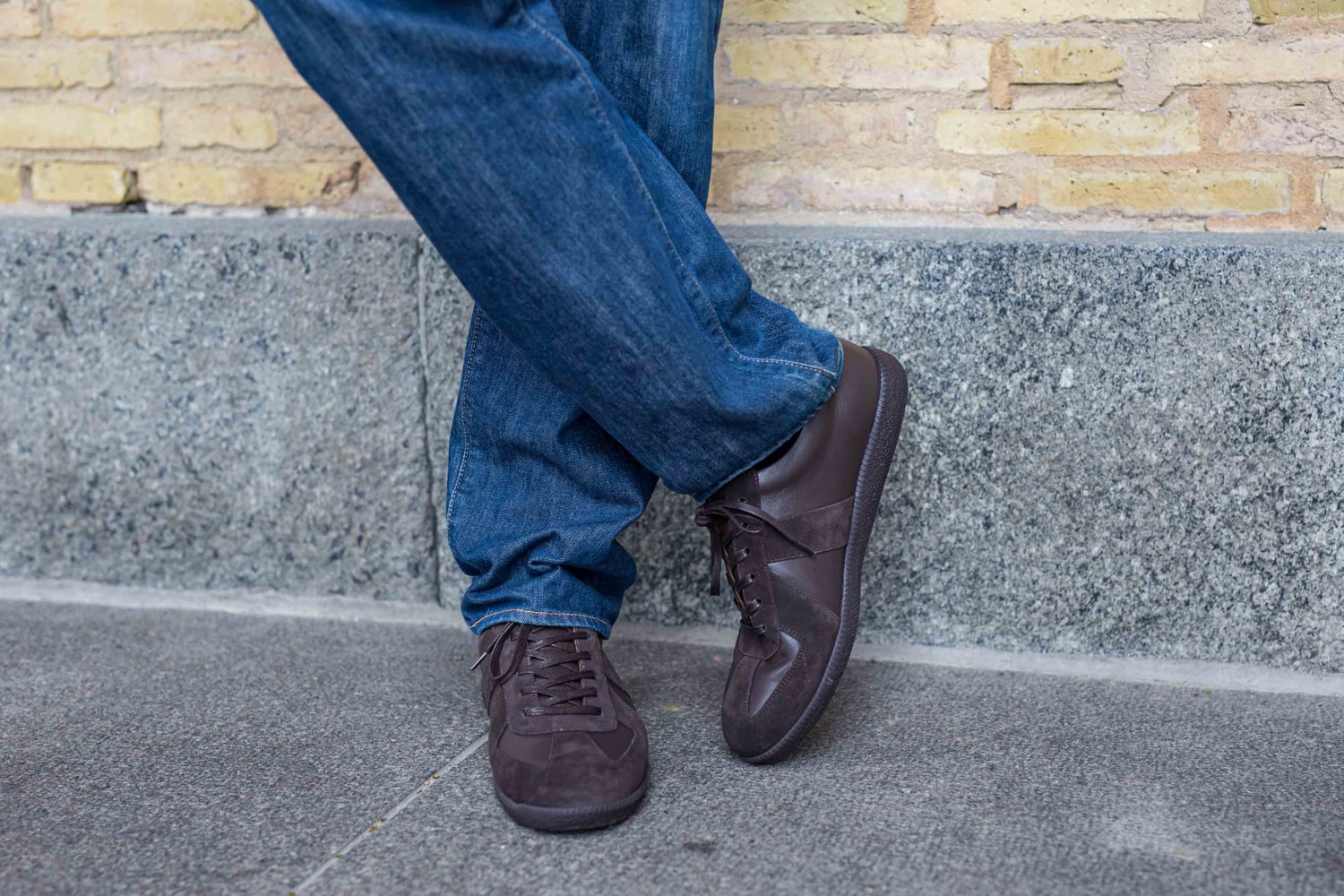 Skolyx premium GAT zapatilla marrón oscuro con suela oscura