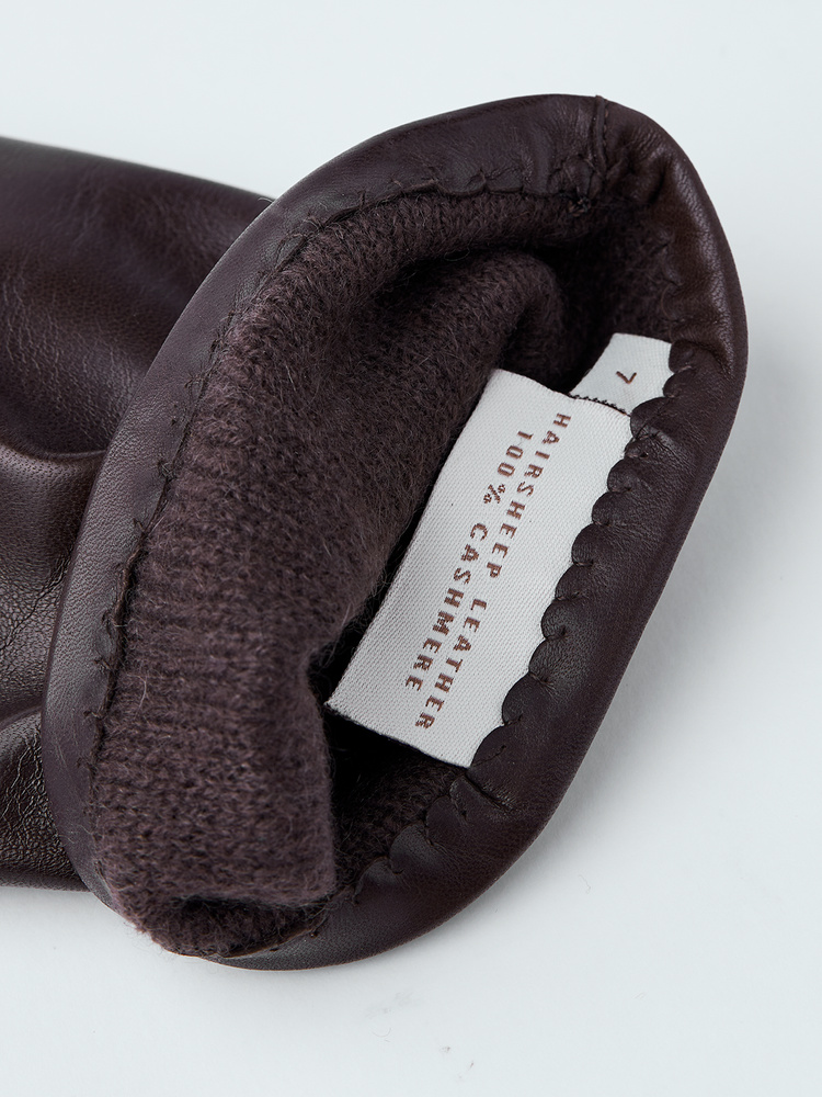 Hestra gloves women Hairsheep 3 Bt Piqué Cashmere dark brown