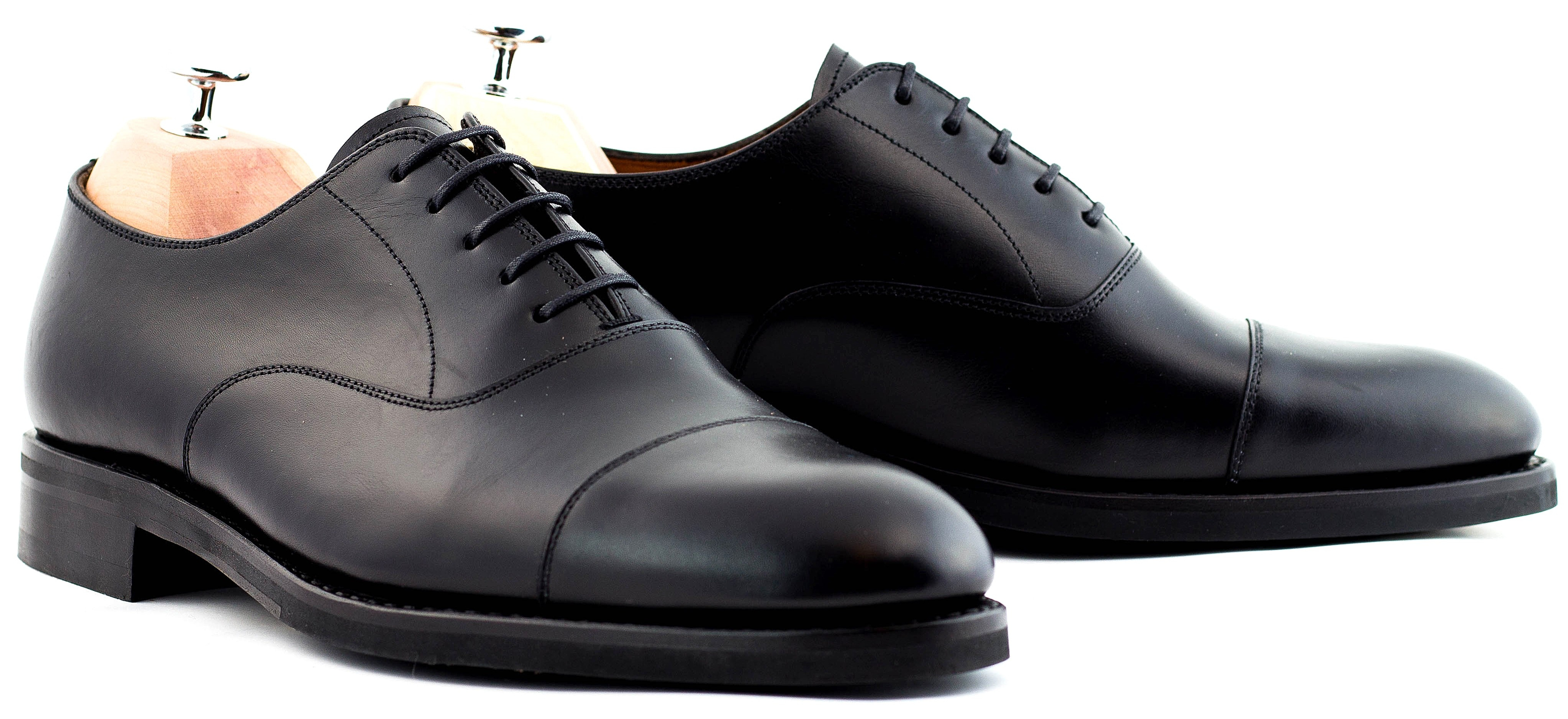 靴 OLD Parachoc rubber sole leather shoes Vintage Leather Mens Lace up Paraboot Black Shoes / Round