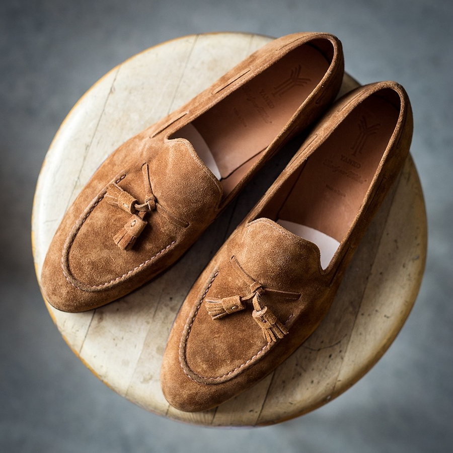 Yanko tassel loafer light brown suede | World class shoes | Skolyx