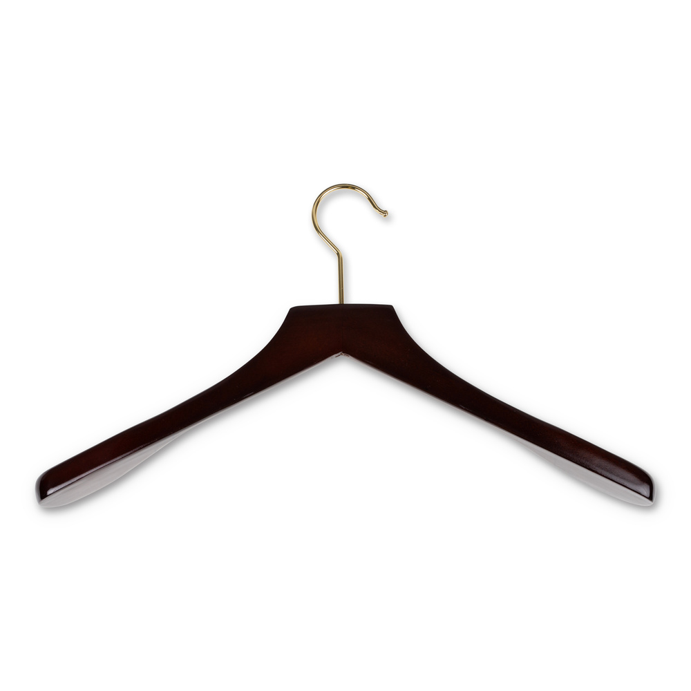 Kavajgalge mörkt trä utan byxstång med gravyr