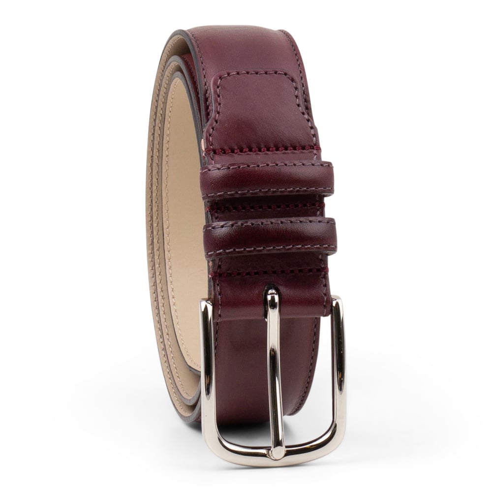 Riem van bordeauxrood leer