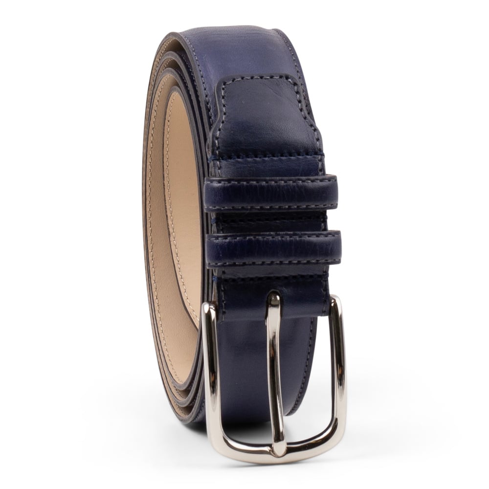 Riem van blauw leer