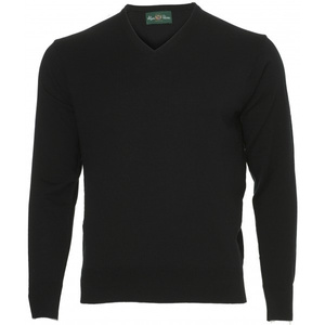 Alan Paine V-neck merino wool black | Skolyx