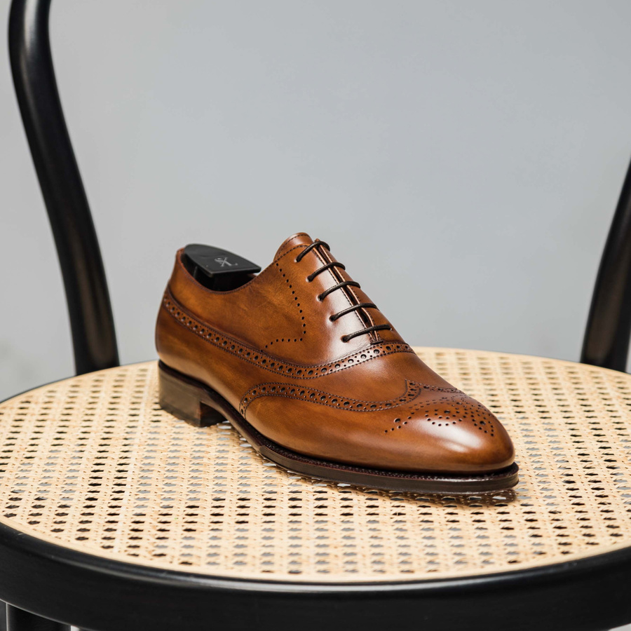 TLB Mallorca Faux Wingtip Old England Medium Brown | Skolyx
