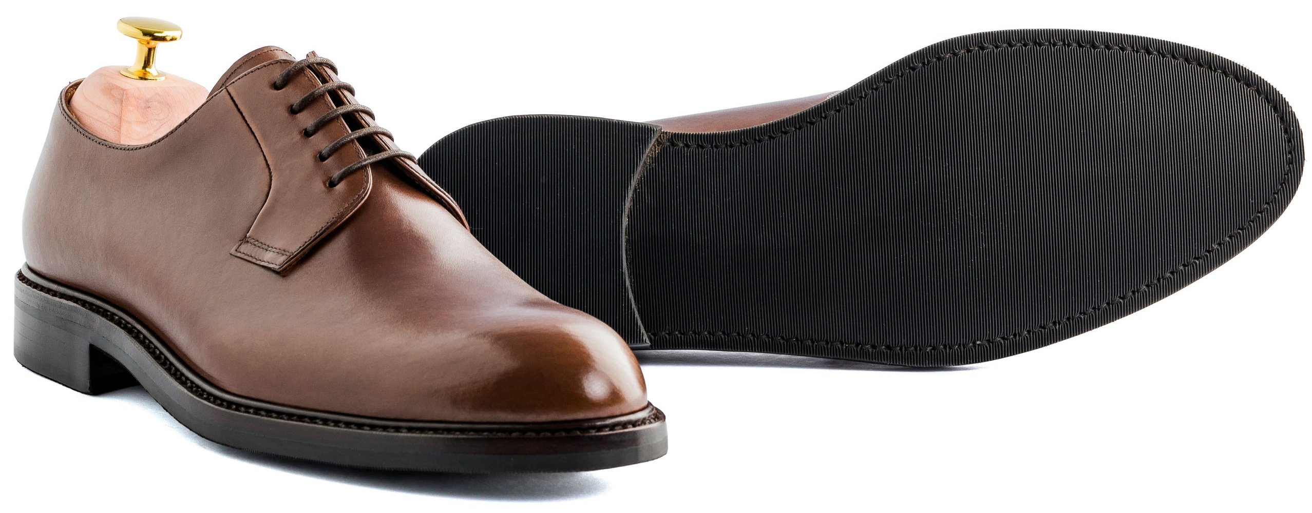 Skolyx dunkelbraun plain toe derby