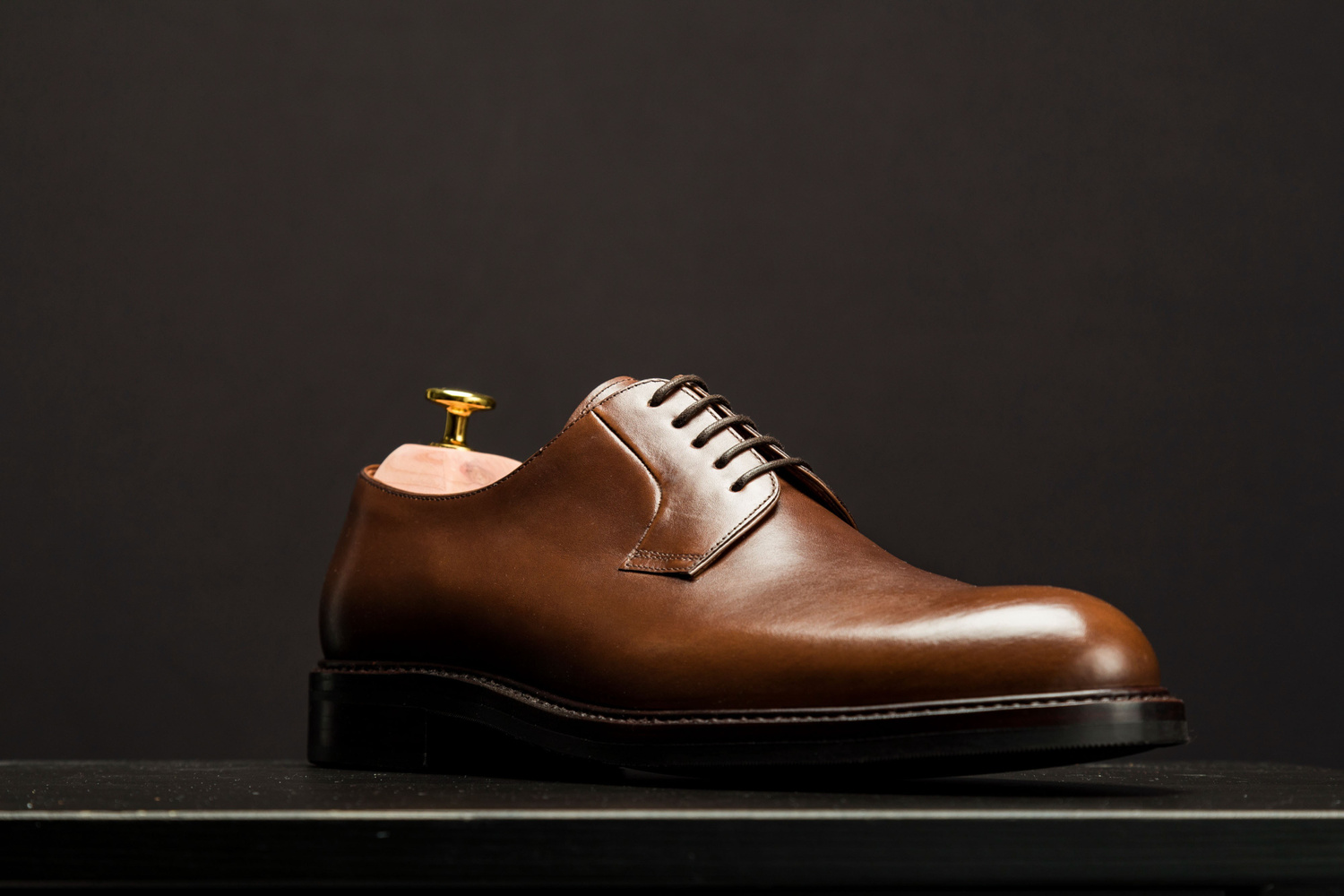 Skolyx dunkelbraun plain toe derby