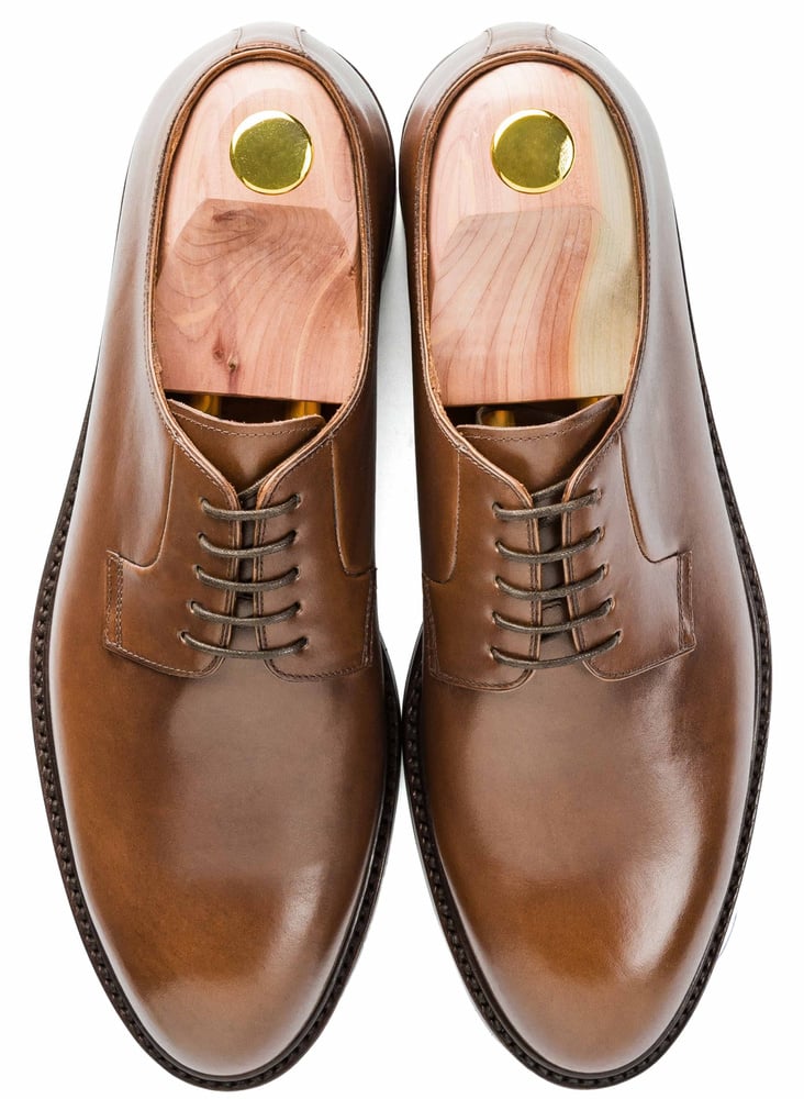 Skolyx dunkelbraun plain toe derby
