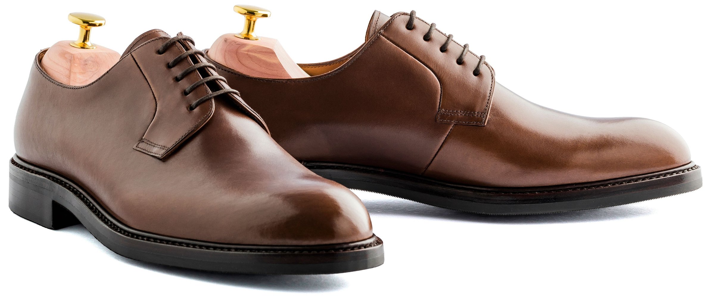 Skolyx dunkelbraun plain toe derby